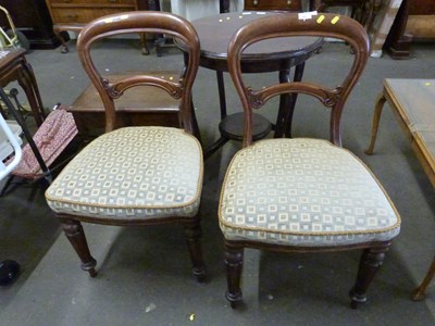 Lot 698 - Pair of mahogany balloon back dining chairs