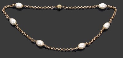 Lot 460 - A 9ct gold and cultured pearl necklace, the...