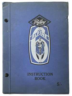 Lot 1137 - Riley Alpine Instruction Book, original card...