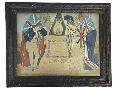 Lot 1153 - A hand coloured engraving to commemmorate the...