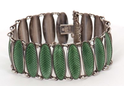 Lot 329 - David Andersen, Norway: a silver and green...