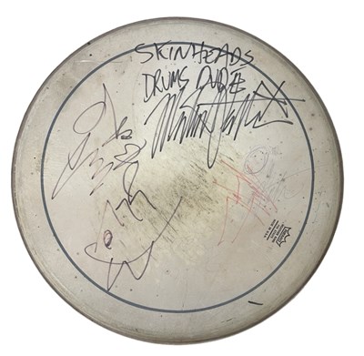 Lot 231 - A Remo drumskin, bearing the signatures of...