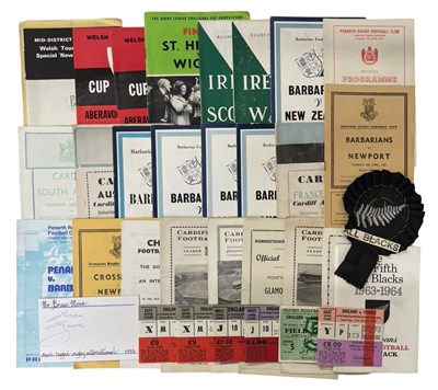 Lot 254 - A collection of vintage rugby programmes, to...