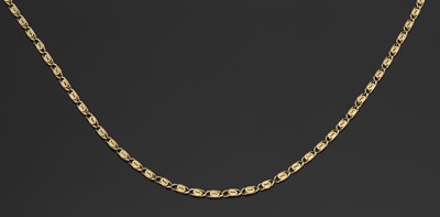 Lot 466 - An 18ct gold necklace, the fancy link chain...