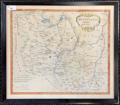 Lot 1298 - Robert Morden (1650-1703), 'Huntingtonshire'...