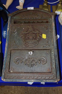 Lot 8 - A metal and wood post box