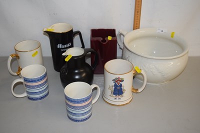 Lot 15 - Mixed Lot: Chamber pot, various pub jugs and...