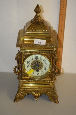 Lot 19 - Early 20th Century brass cased mantel clock...