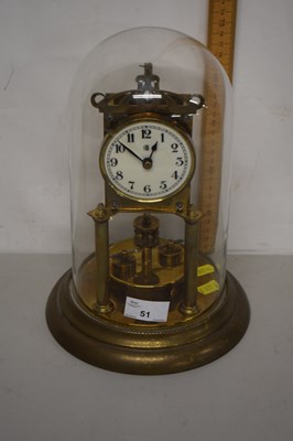 Lot 51 - A 20th Century tortion brass anniversary clock...