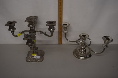 Lot 54 - Two silver plated candelabra