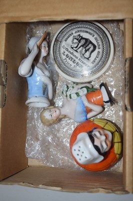 Lot 95 - Mixed Lot: Pot lid and pin cushion dolls and a...