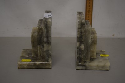 Lot 109 - Pair of Art Deco style polished stone bookends