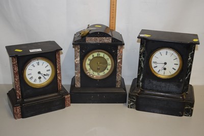 Lot 167 - Group of three Victorian black slate cased...