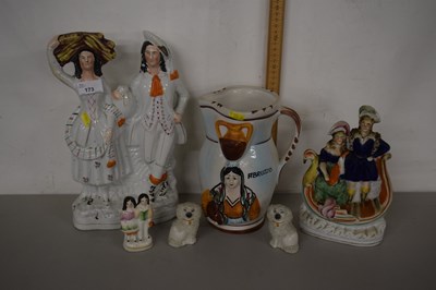 Lot 173 - Mixed Lot: Staffordshire flat back figures and...