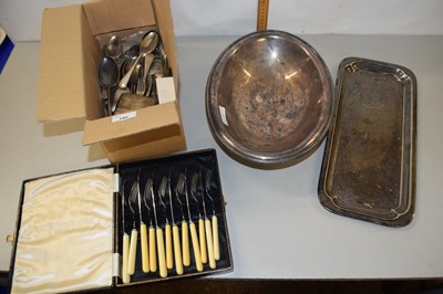 Lot 192 - Mixed Lot: Various silver plated cutlery, oval...