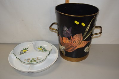 Lot 198 - Two hors d'oeuvres dishes and a waste paper...