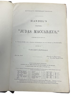 Lot 815 - VINCENT NOVELLO: HANDEL'S ORATORIO, ''JUDAS...