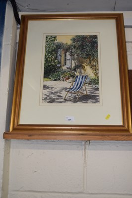 Lot 234 - Lysbeth Liverton ' The striped deck chair',...