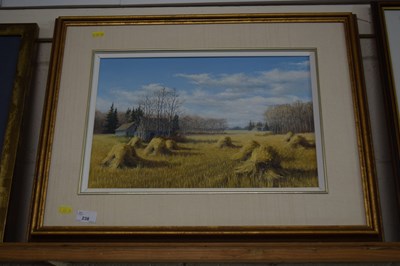 Lot 238 - Elsie Baer, study of a harvest scene, oil on...