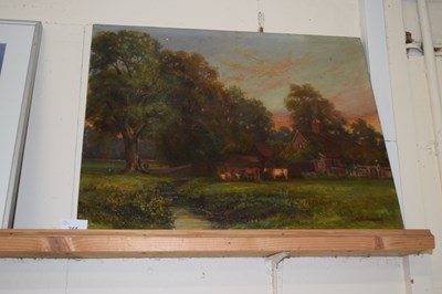 Lot 244 - Gedge study of Coltishal lock cottage, oil on...