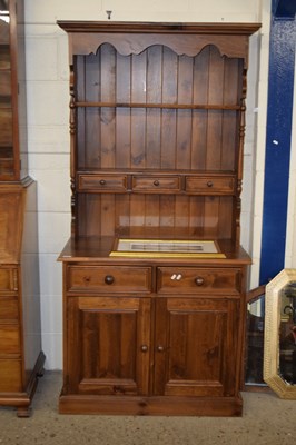 Lot 254 - Modern stained pine kitchen dresser