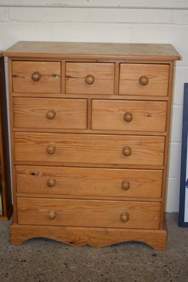 Lot 258 - Modern pine eight drawer chest