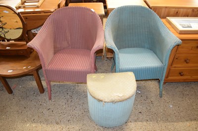 Lot 271 - Two Lloyd loom chairs and a similar laundry bin