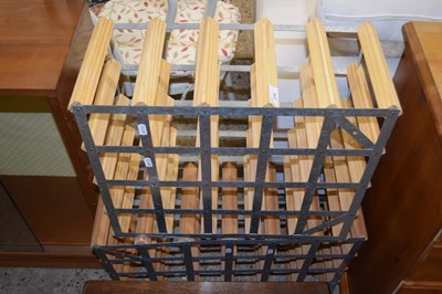 Lot 278 - Two wood and metal wine racks