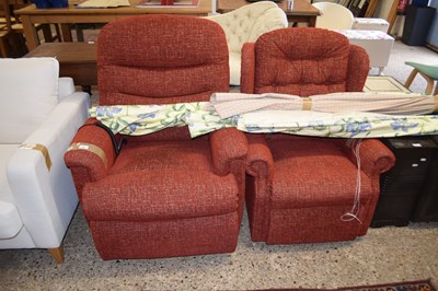 Lot 280 - Red upholstered electric recliner chair...