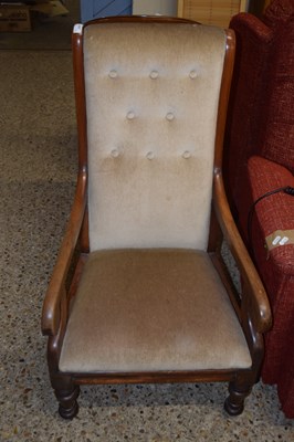 Lot 283 - Victorian mahogany framed armchair