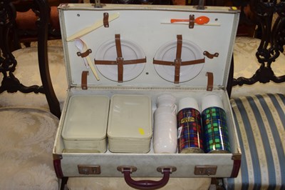 Lot 210 - Vintage fitted picnic hamper