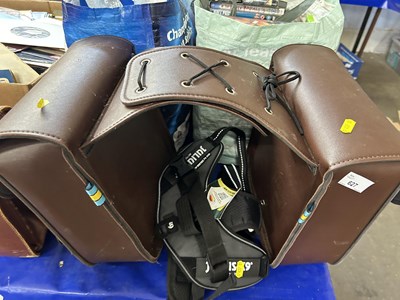 Lot 627 - Pair of biking saddle bags and canine harness