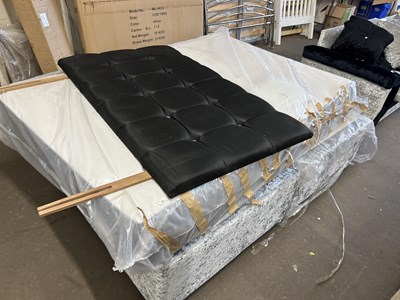 Lot 720 - A double bed and black and diamonte studded...