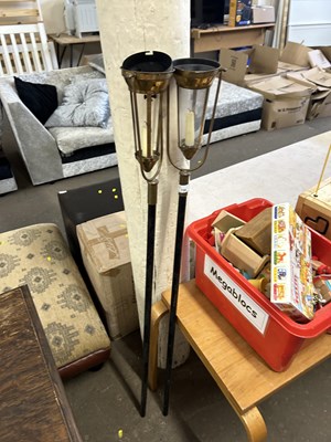 Lot 739 - Pair of exterior candle stands