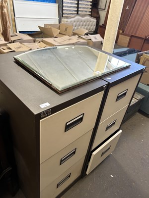 Lot 744 - Pair of three drawer metal filing cabinets