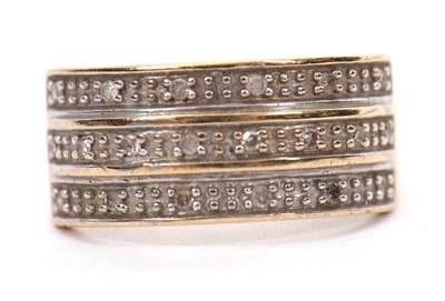 Lot 43 - A 9ct diamond ring, the upper half set with...