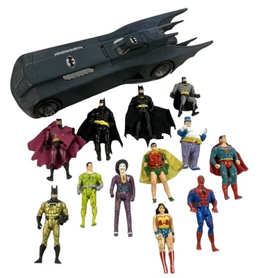 Lot 271 - A vintage toy Batmobile, together with Batman...