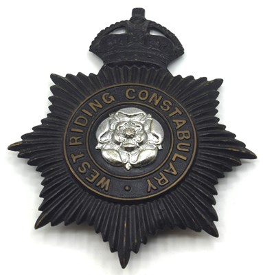 Lot 92 - West Riding Police Bi metal shako plate -...