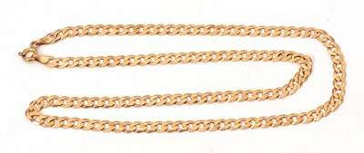 Lot 141 - A 9ct gold necklace, the flat curblink style...