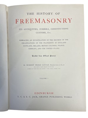 Lot 794 - ROBERT FREKE GOULD: THE HISTORY OF FREEMASONRY,...