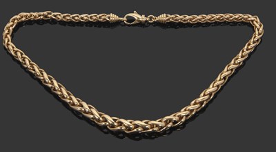 Lot 462 - An 18ct necklace, the graduated foxtail with...