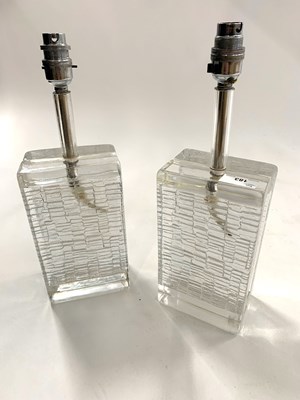 Lot 183 - A pair of Swedish glass lamps by Pukeberg