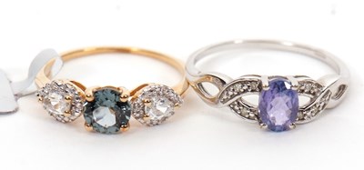 Lot 87 - Two gemset rings: to include a 9ct white gold...