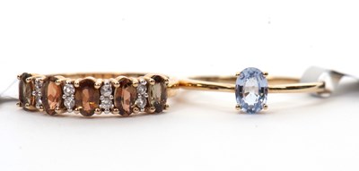 Lot 129 - Two gemset rings: to include a 9ct andalusite...