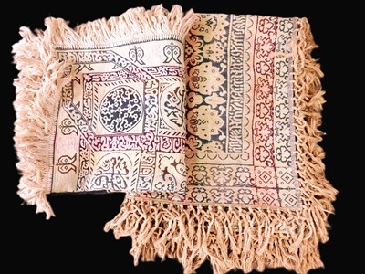 Lot 204 - Two Islamic silk throw, one approx. 190 x...