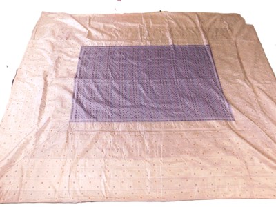 Lot 209 - An Indian cotton and silk bedspread, with...