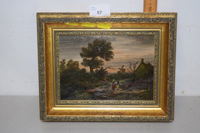 Lot 57 - John Mace, oil on board study of figures on a...