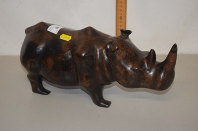 Lot 68 - Hardwood model of a rhino