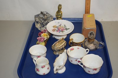 Lot 32 - Tray of mixed items to include silver plated...