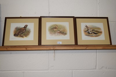 Lot 43 - A group of three ornithological prints, framed...